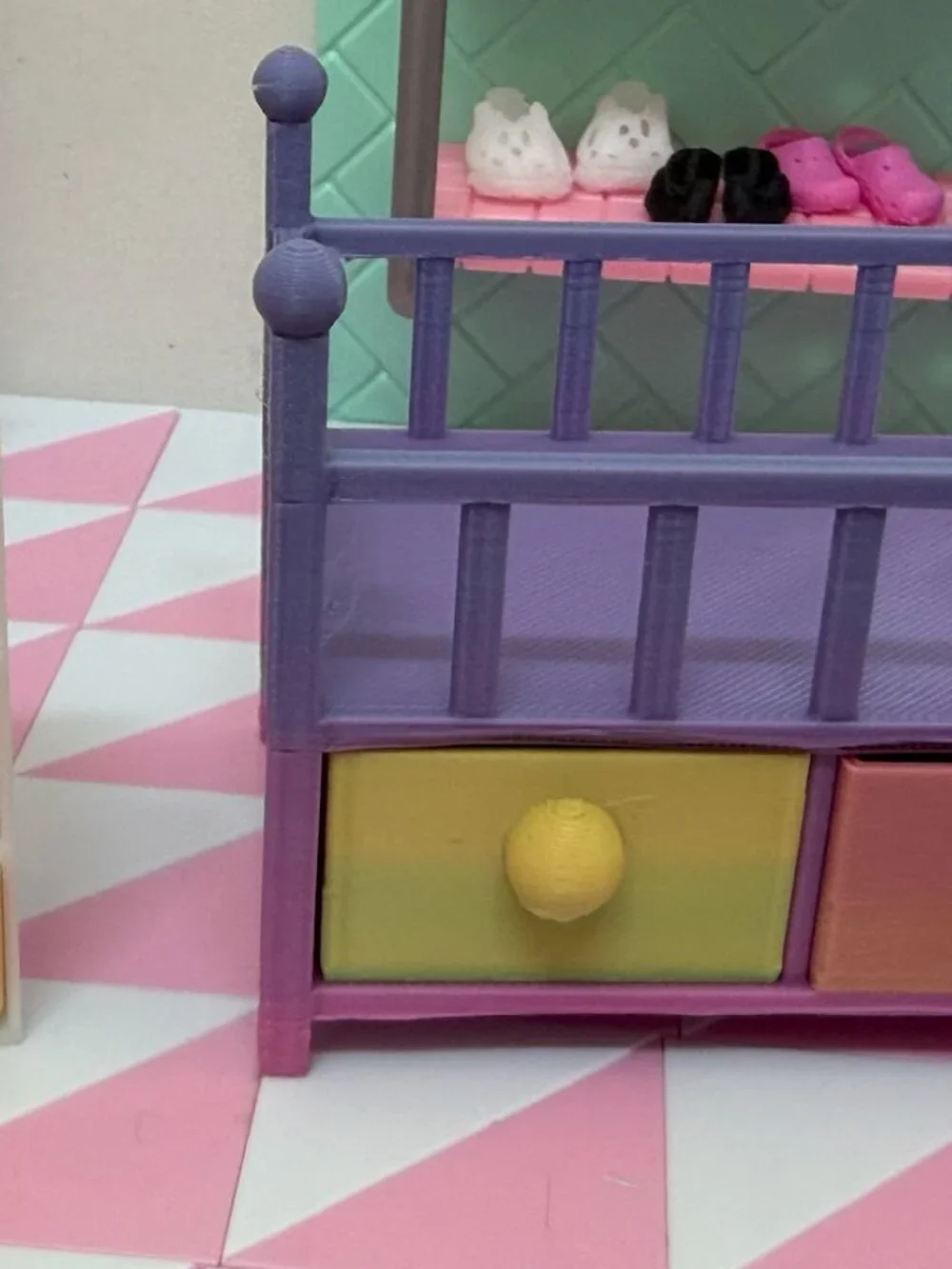 Baby Doll Bed | 3D Printed 2.5 Inch Dollhouse Furniture